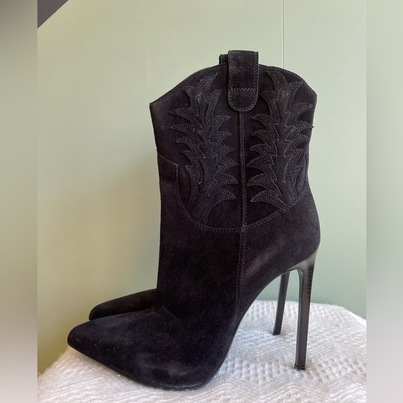 NWOB Saint Laurent/YSL Paris Western Suede Ankle Boots Sz 38 - Picture 4 of 14